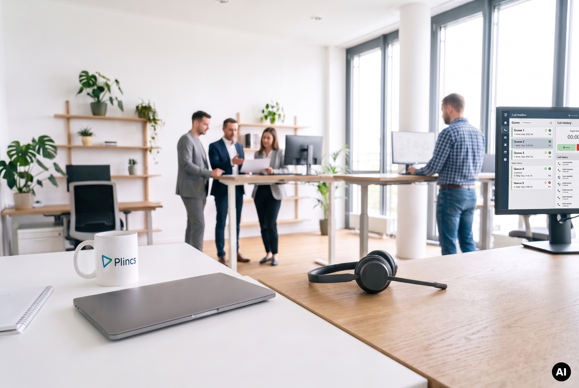 AI modified office image